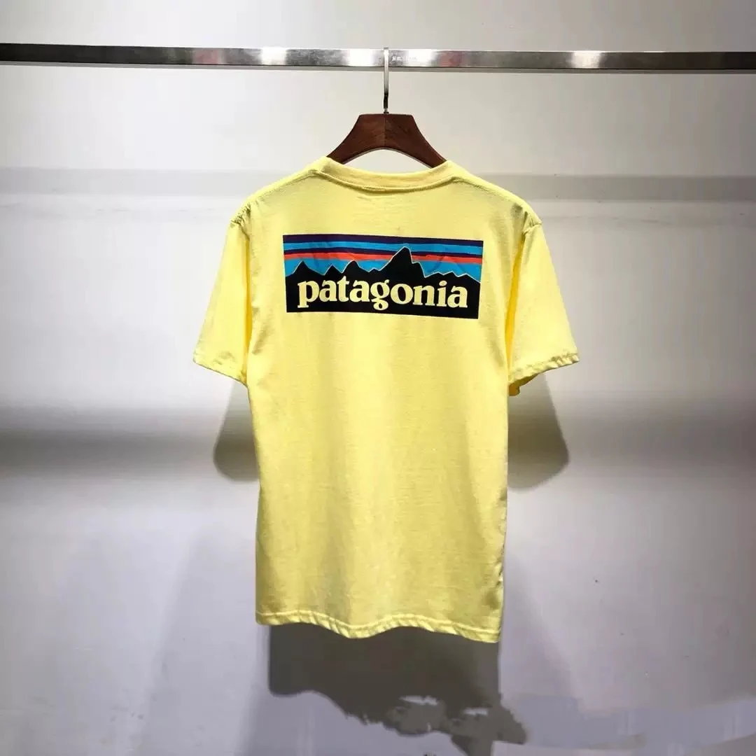 PATAGONIA New Candy Color 100% Cotton T-Shirts Men Women  Oversized Short Sleeves High Quality Brand Tee Clothing Soft T Shirts