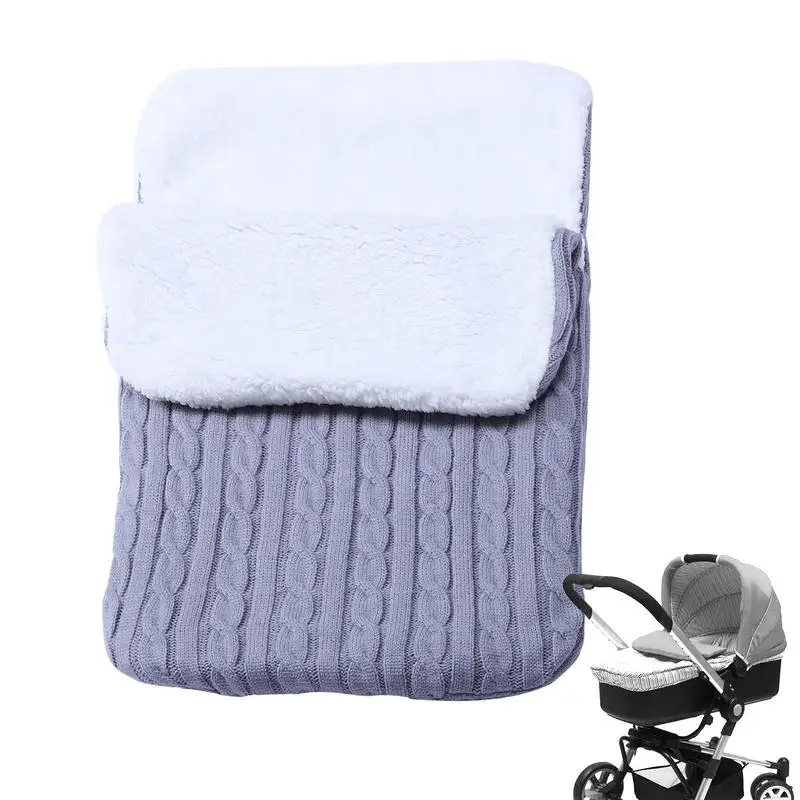 Soft Wrap Swaddle Blanket Soft Breathable Swaddle Blanket Stroller Wrap Wool Knitted Toddler Warm Swaddling Wrap For Car Seat