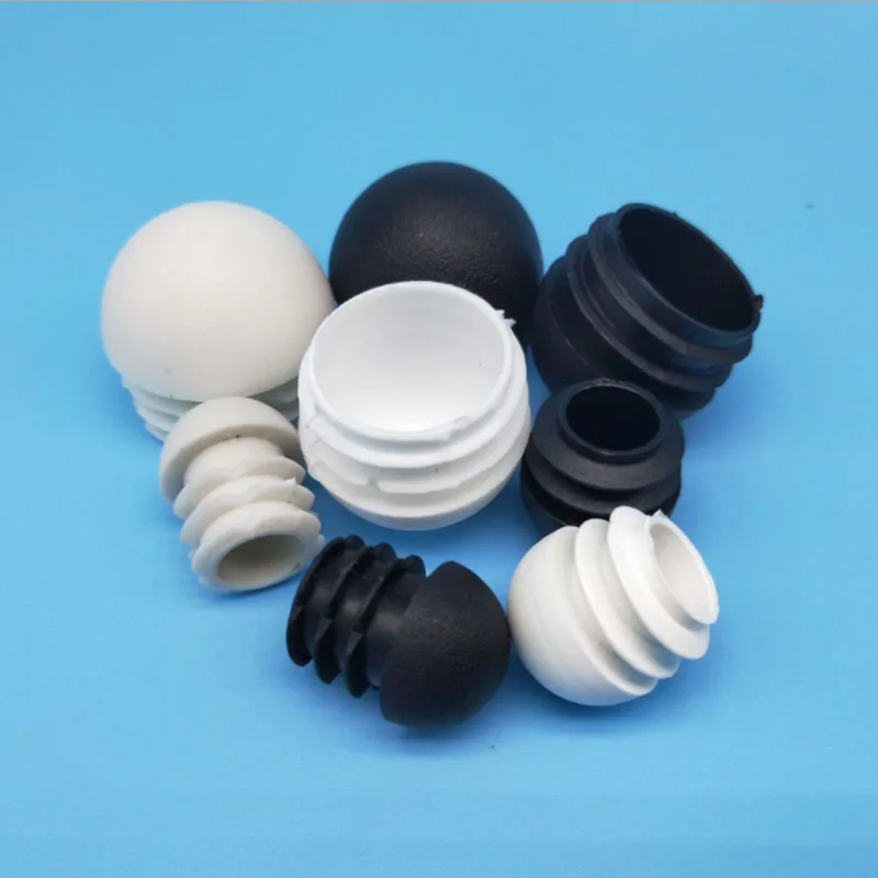 Black/White Domed Round Plastic Inserts Plug Dustproof and Anti Slip Spherical Table Chair Leg Tube Blanking End Caps 13mm~40mm image 5