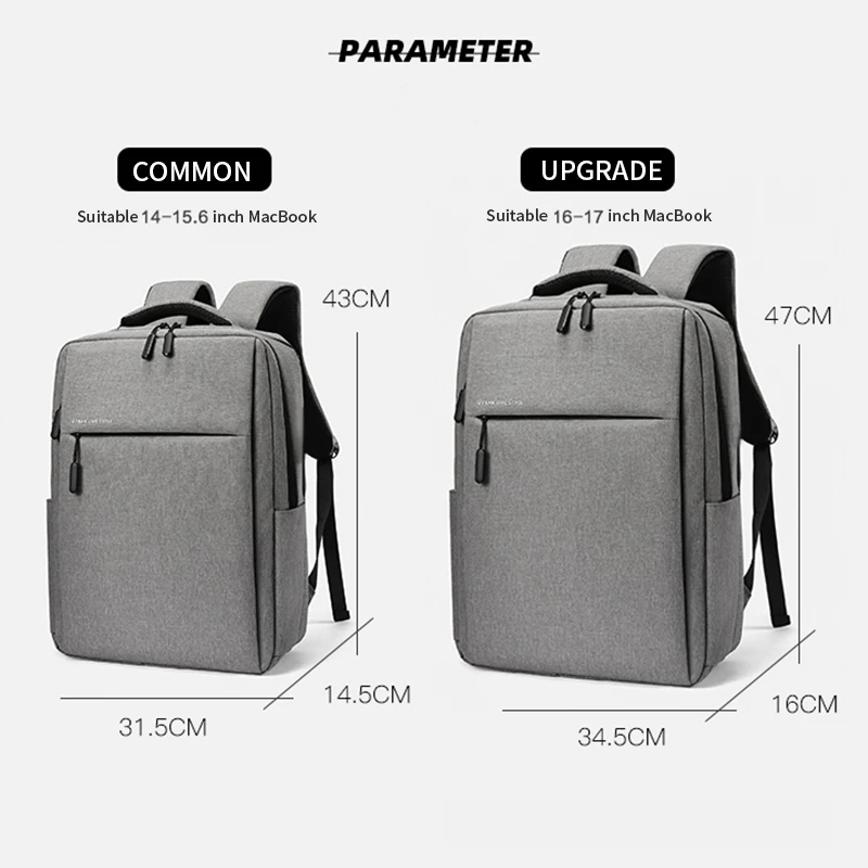 BZBC Backpack Men Laptop Backpack Durable 17 Inch Large Capacity with USB Charger Port & Luggage Sleeve Business Bag