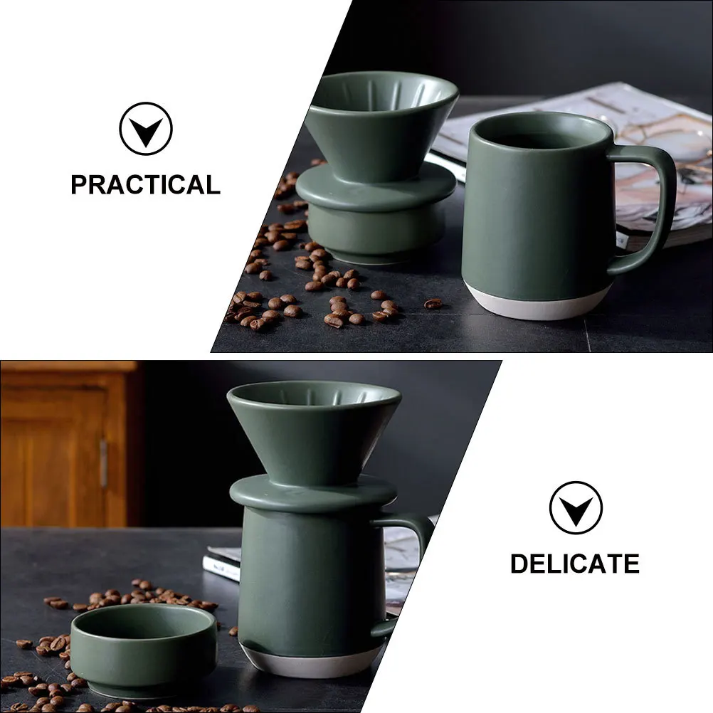 

1Set Ceramic Coffee Milk Filter Cup Premium Durable Manual Brew Home Office Use Practical Coffee Filter Milk Cup