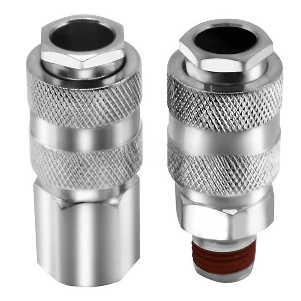 19Pcs Pneumatic Fittings Set for Air Compressor Zinc Coated Iron Quick Couplers 1/4 Inch Thread Meets European Standard