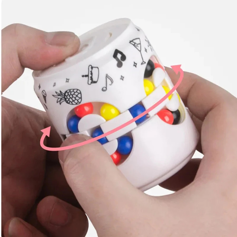 Decompression Toys Rotating Magic Bean Cube Cans Fidgeting Toy Educational Toy Rotating Can Children\'s Puzzle Stress Relief Toy