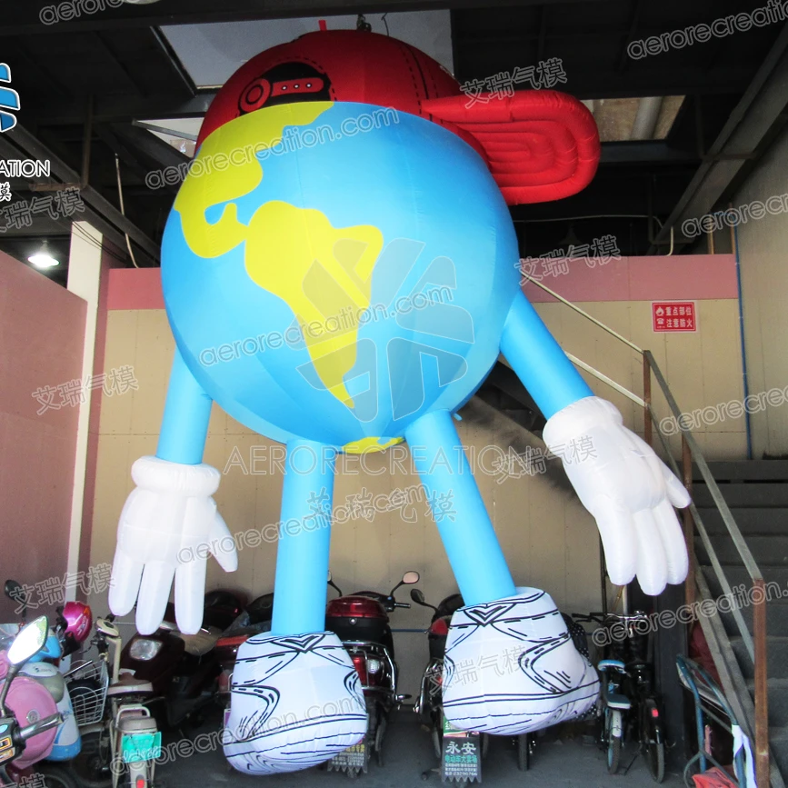 Cartoon Earth Figure Inflatable Floating Decoration Hanging Earth Inflatable Ball