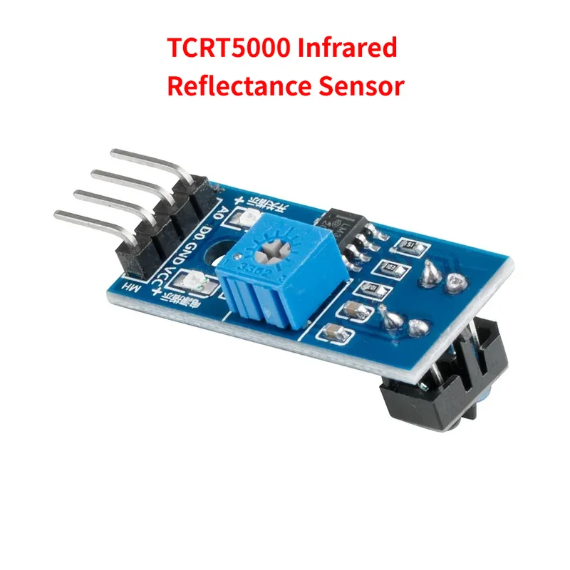 TCRT5000 Infrared Reflectance Sensor – Obstacle & Line‑Tracking Module, Digital Output, Adjustable Sensitivity, 3.3‑5V