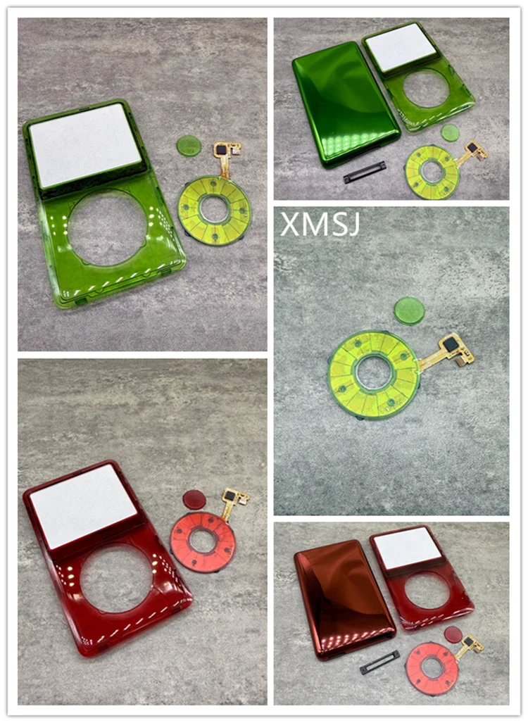 Transparent Red Green front faceplate Back Case Housing Click Wheel Center Button for iPod 6 7th Gen Classic 80gb 120gb 160gb