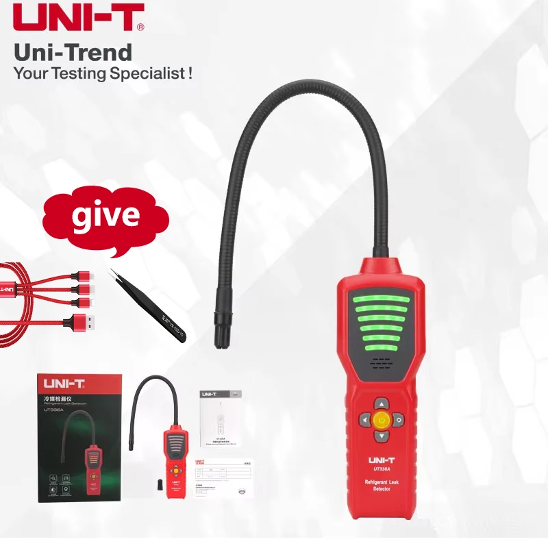 

UNI-T UT336A for detecting leaks of Freon/refrigerant/snow High sensitivity refrigerant leak detector for Air Conditioning Autom