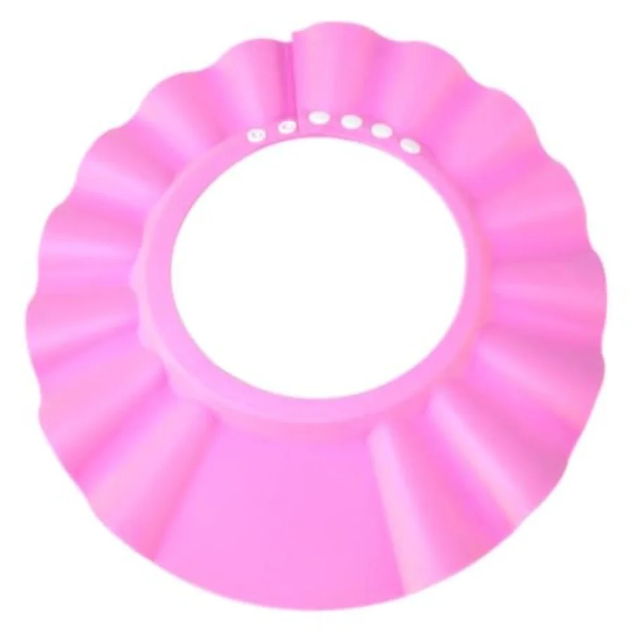 

Safe Shampoo Shower Bathing Protection Bath Cap Soft Adjustable Visor Hat for Toddler Baby pink
