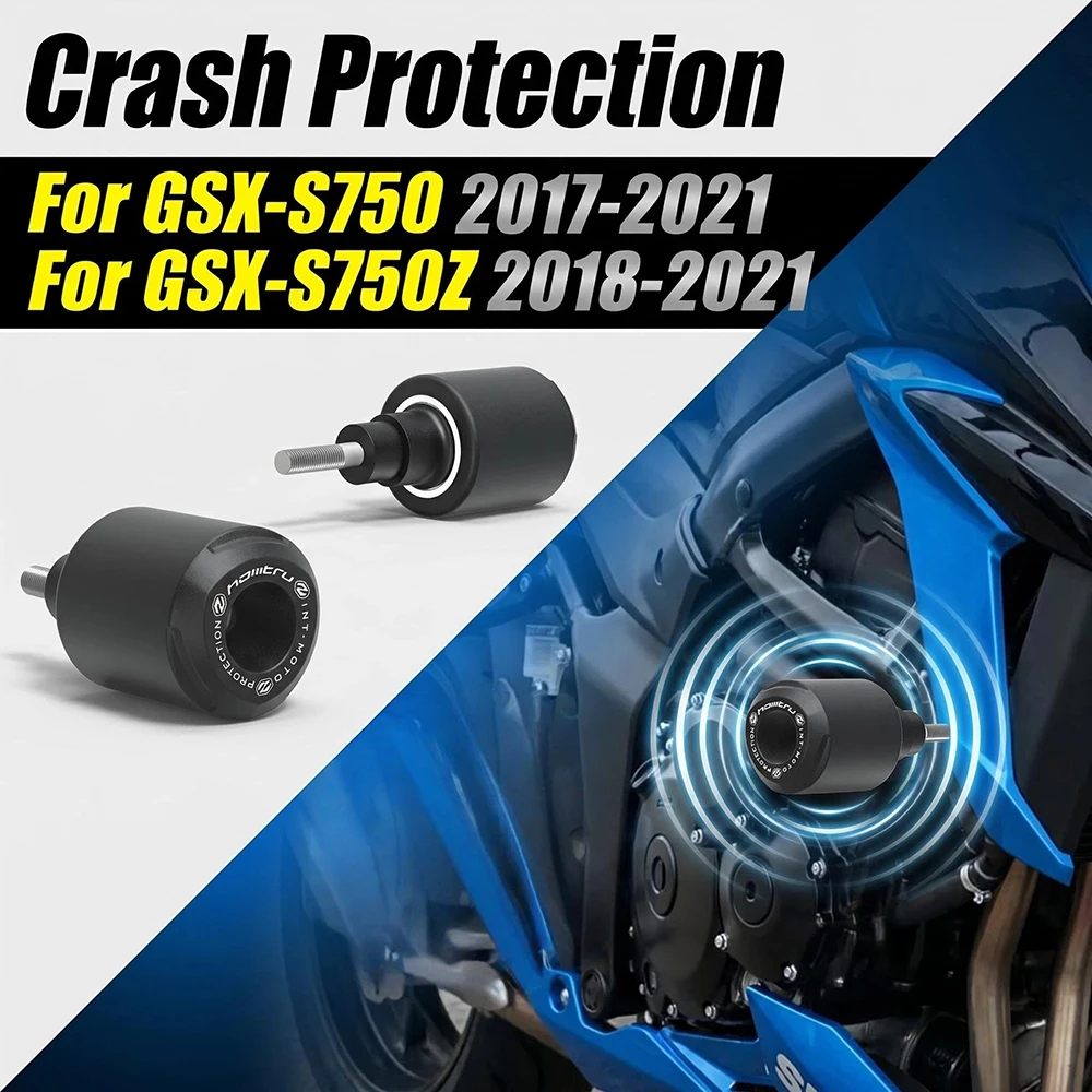 For Suzuki GSX-S750 GSX-S750Z 2017-2021 Crash Bobbins Protector Slider Motorcycle Falling Protection Engine Crash Pad Frame