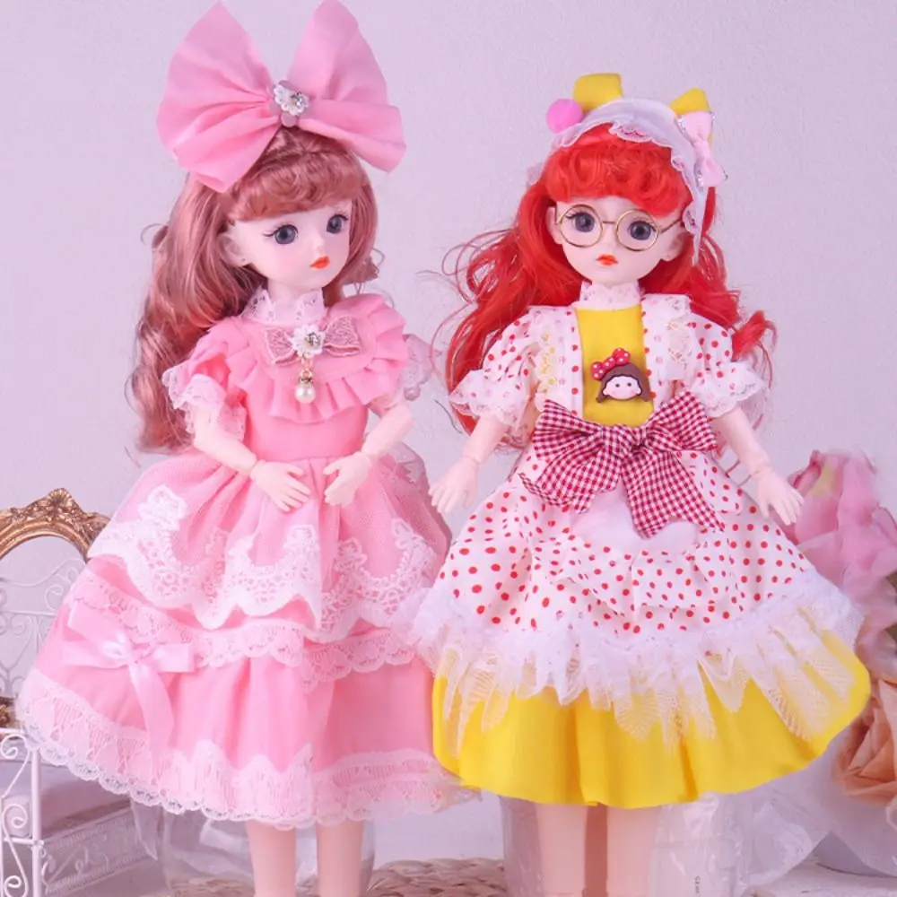 Bjd Mooie 30Cm Dress Up Pop Schattige Kawaii Bjd Beweegbare Joint Pop Speelgoed Kant 1/6 Poppenrok Kids