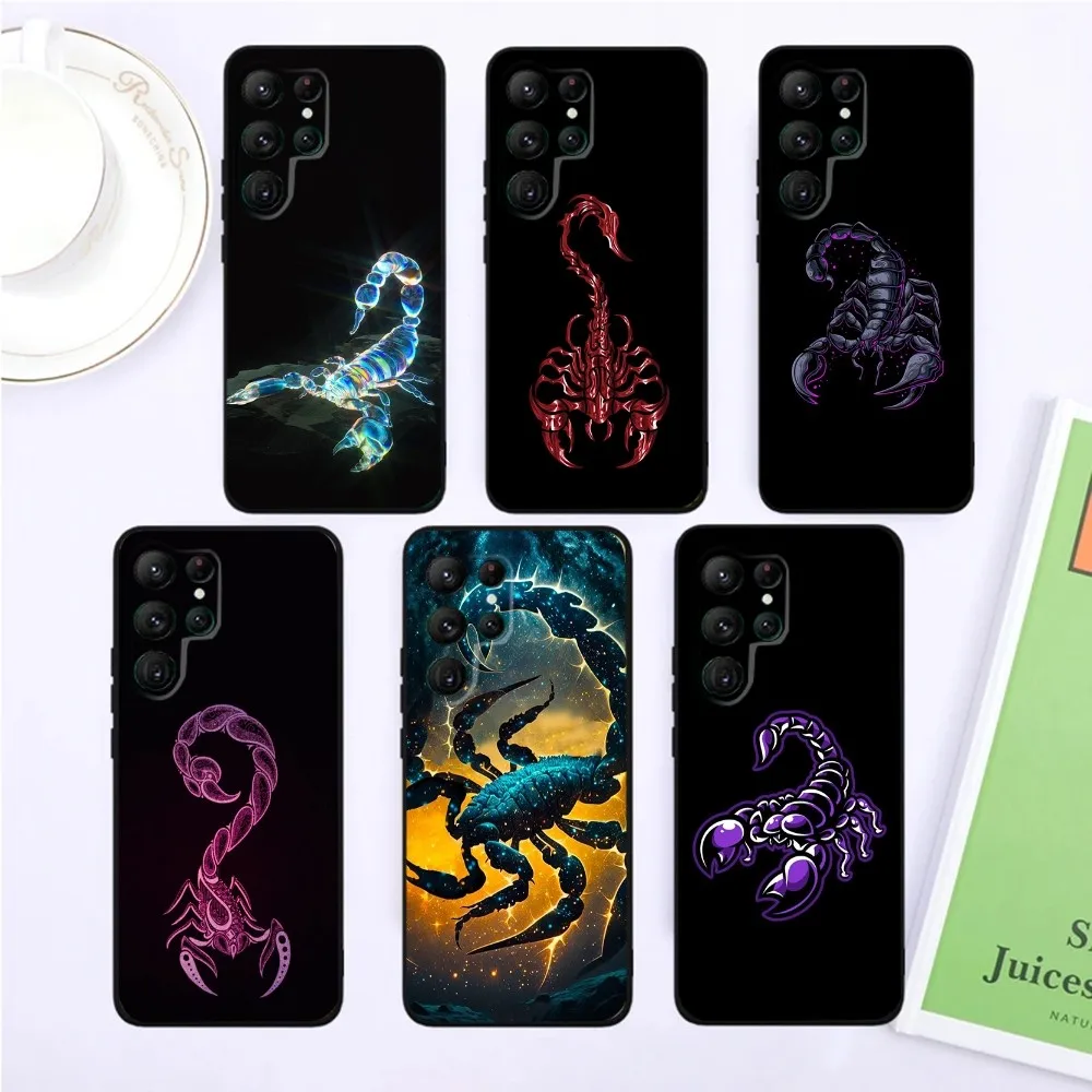 Cool insect Scorpion Phone Case For SamsungS24,S23,S22,S21,Ultra Pro S10,S30Plus,S9,20lite Black Cover