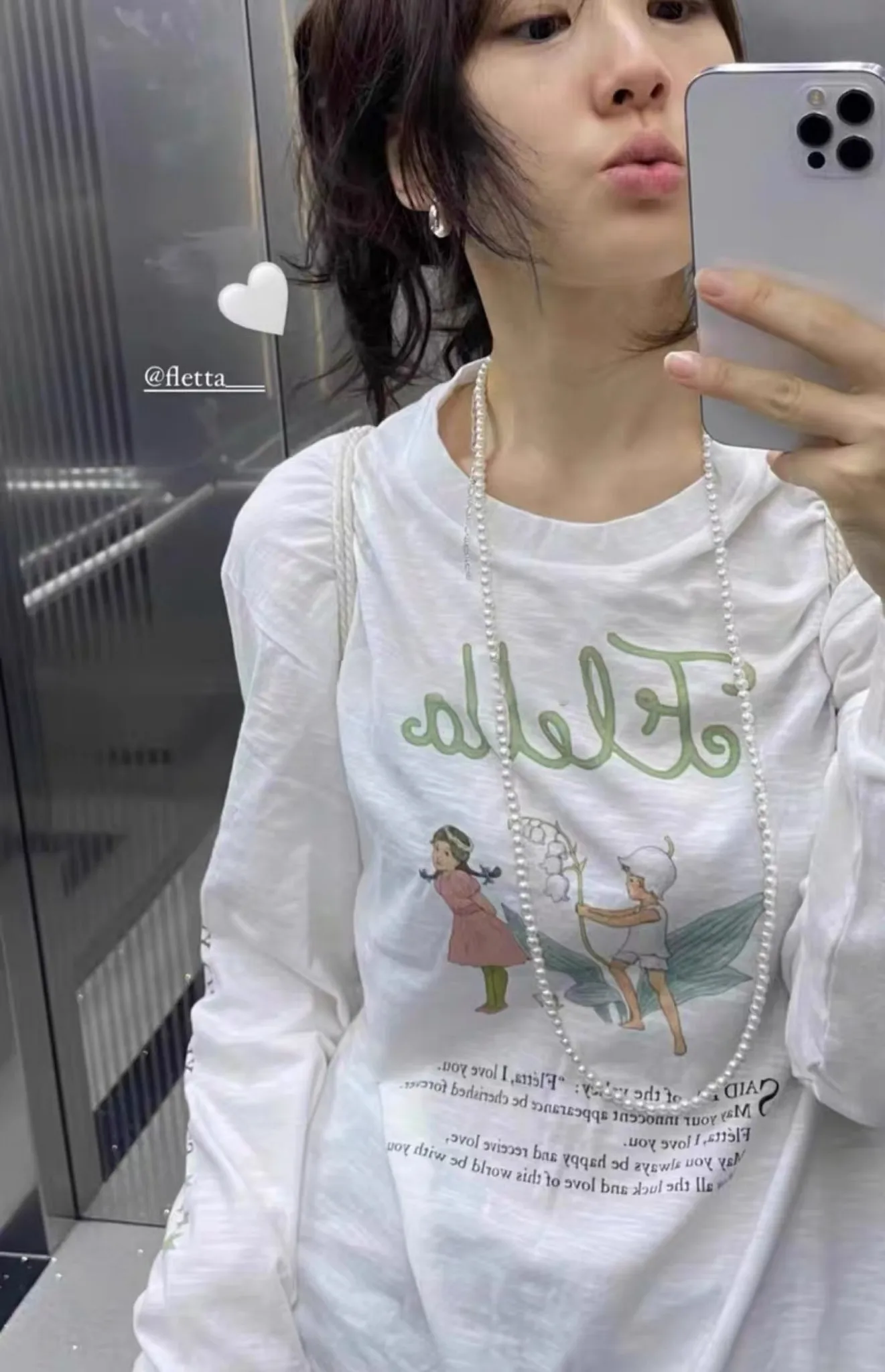 

American Vintage Cute Fairy Letter Print Casual All Match Loose Long Sleeved T-shirt Women Autumn New Simple Graphic T Shirts