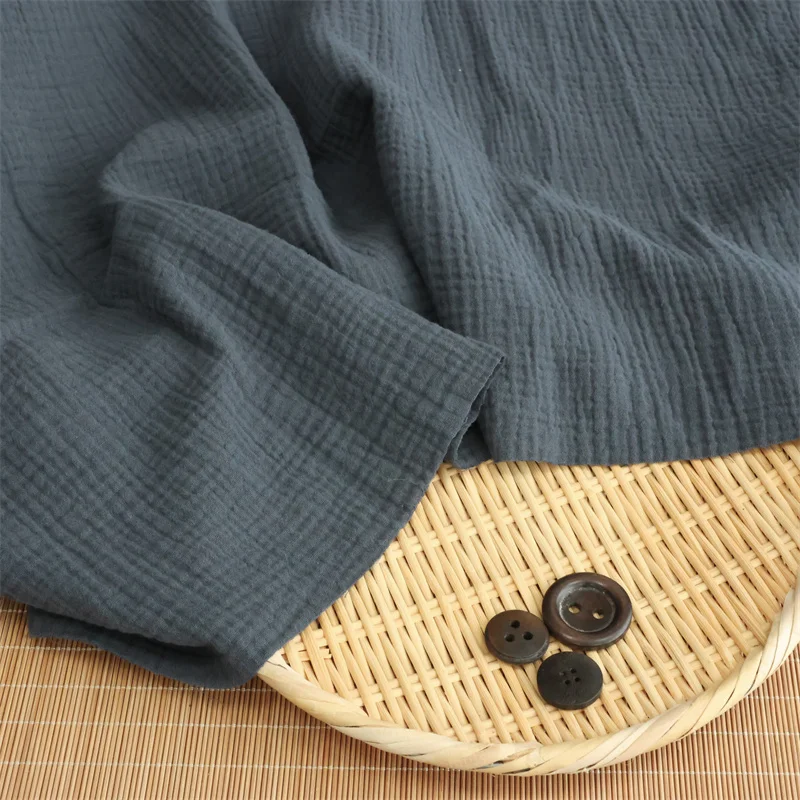 100% Cotton Double Layer Crepe Fabric 135x50cm Soft Breathable Mosquito-Repellent Sewing Cloth for Pants And Home Wear