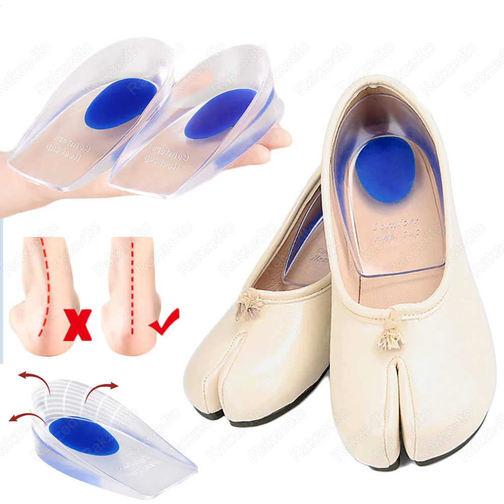 

Silicone Half Insoles for Shoes Man Woman Plantar Fasciitis Pain Relief Gel Heel Cup Inserts Comfortable Foot Support Heel Pads