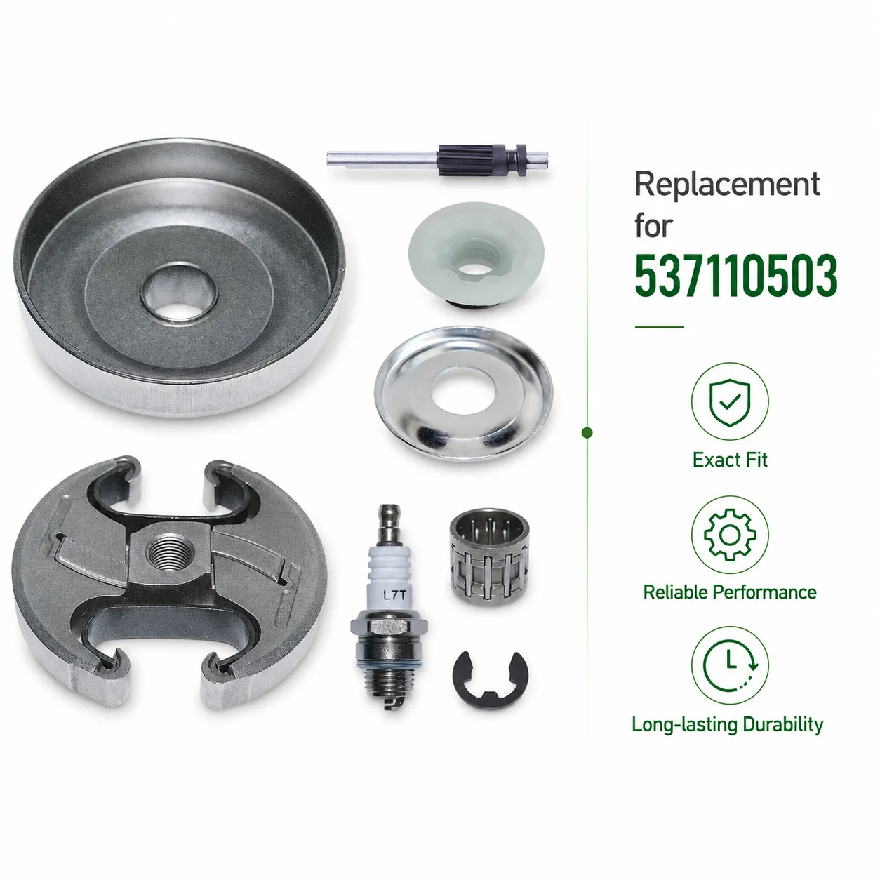 Clutch Sprocket Drum Kit Oil Pump Worm Gear Spark Plug For Husqvarna 345 350 Jonsered 2151 2152 2153 Replaces 537110503 Chainsaw