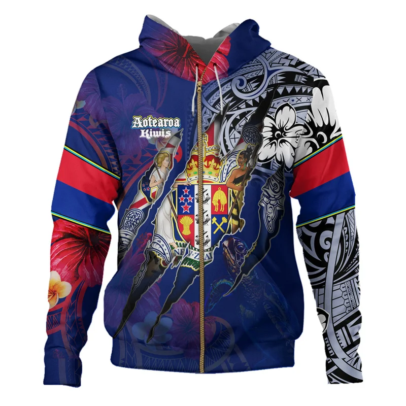 New Zealand Anzac Day Flag Maori Patterns 3d Printed Hoodie New In Hoodies & Sweatshirts Zip Hoodies For Men Clothes Zip Coat