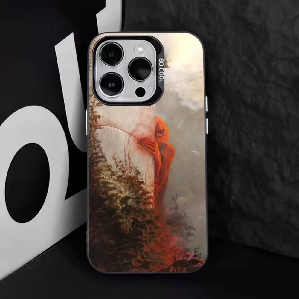 Z-Zdzislaw b-beksinski Art coque de téléphone pour iPhone 17,16,15,14,13,12,11,Pro,Max,Plus,E,Air,Mini couverture en Tpu noir