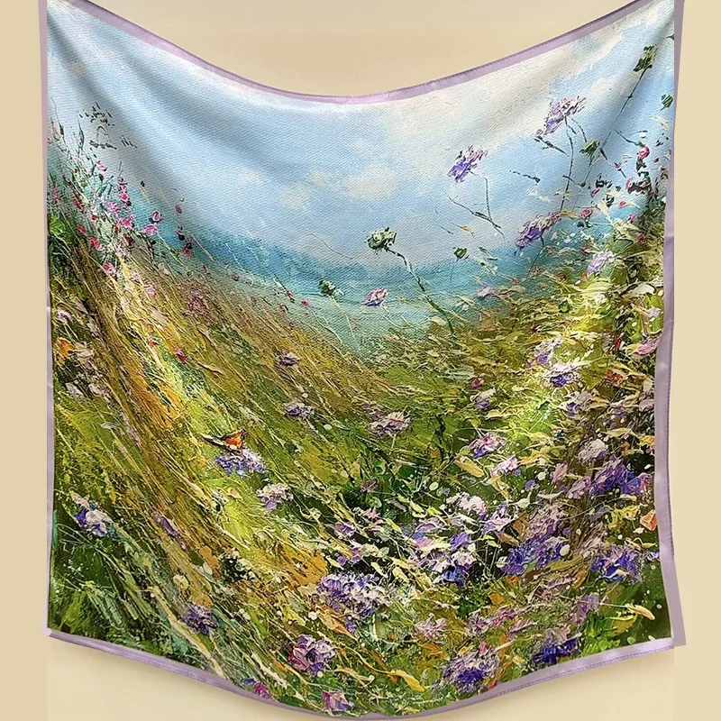 

Fashion Business Attire Series Neck Scarf Printed Kerchief Women's Age-Reducing Niche Thin 70cm