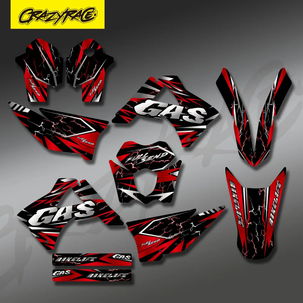 Motorcycle Graphics Backgrounds Decals Stickers Kit For GASGAS 125 200 250 300 450 2010 2011 EC MC Custom Number Name Gift