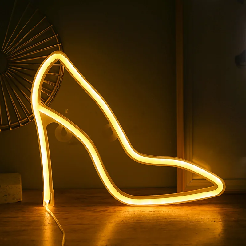 High heels LED Neon Sign USB/Battery Powered LED Light for Bedroom Room Decoration Gift Night Light Decoration Party Holiday