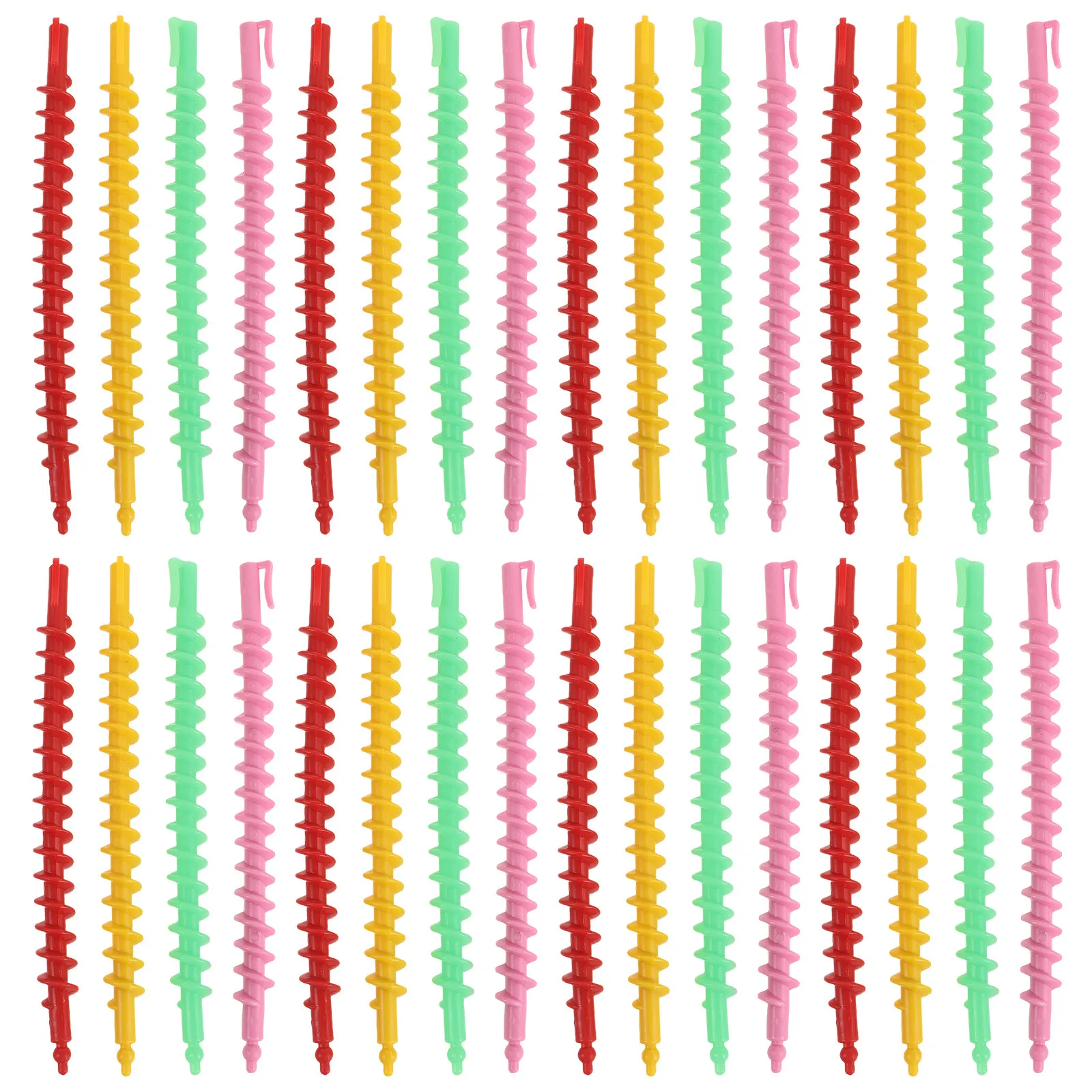 54Pcs Spiral Hair Perm Rods Salon Grade Extra Large Plastic Cold Perm Curling Rods for Long Short Hair Heatless Wave Curlers