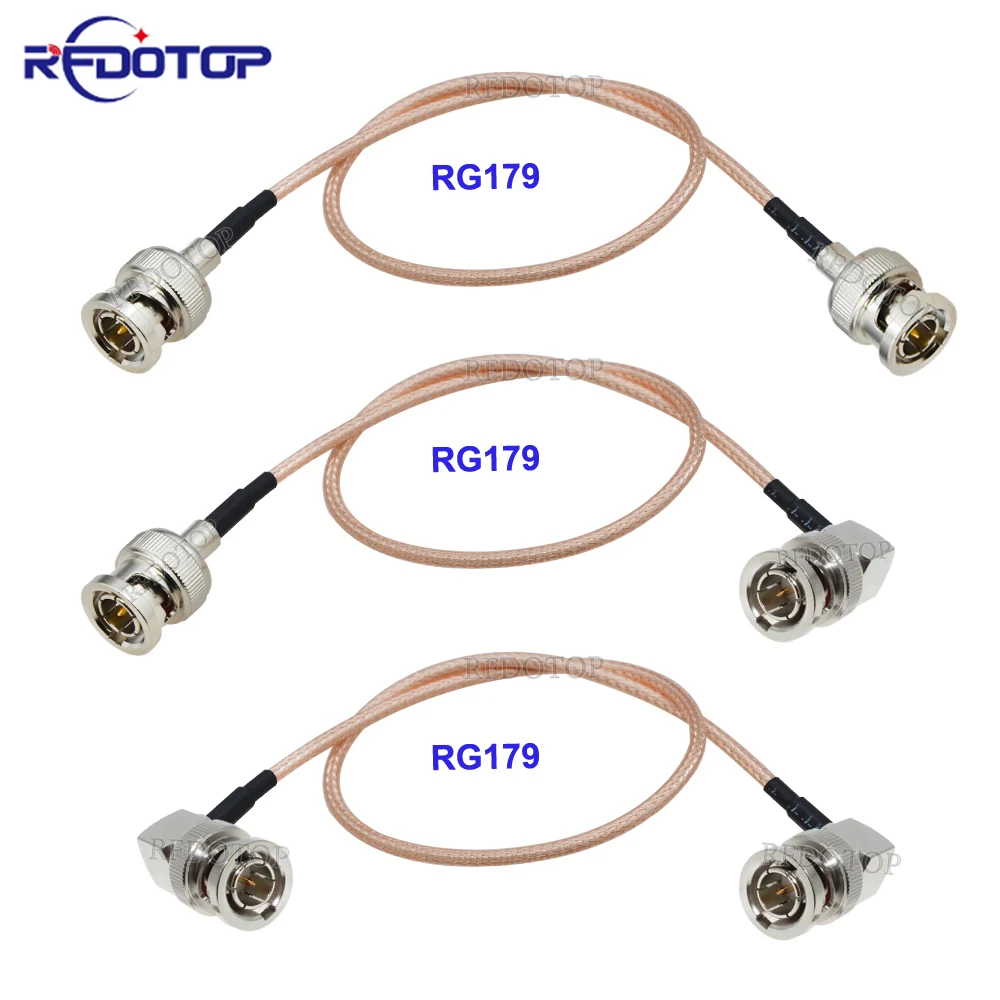 

RG-179 BNC Male Straight/Right Angle to BNC Male/Female 75 Ohm RG179 Pigtail Cable for HD-SDI 3G-SDI Vedio CCTV Camera Camcorder