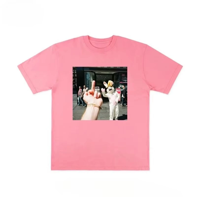 Koszulka w stylu amerykańskim, 100% czysta bawełna, modny nadruk, męska i damska, letnia, codzienna, z krótkim rękawem i okrągłym dekoltem.