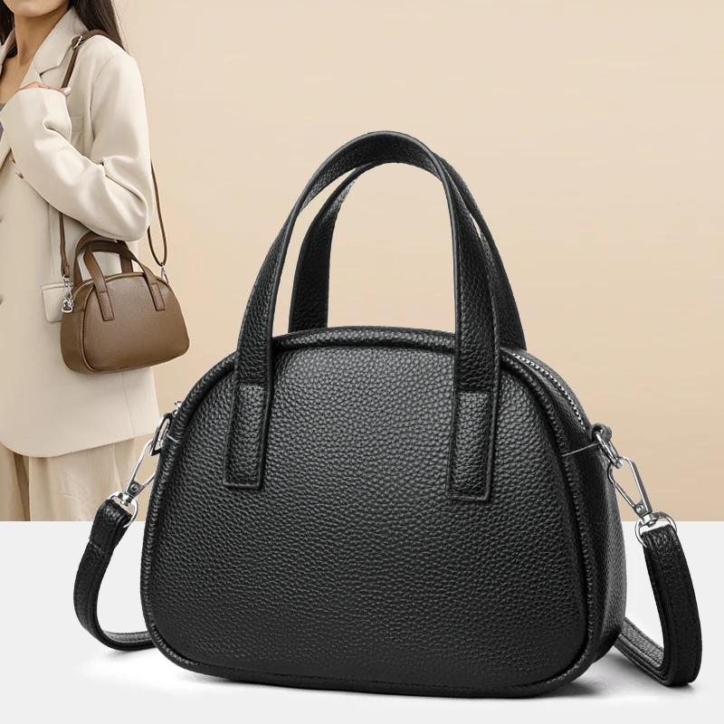 

Genuine Leather HandBag Luxury Women's Shoulder Bags For 2025 Female Clutch Phone Bags Solid Crossbody Messenger Bags sac à main