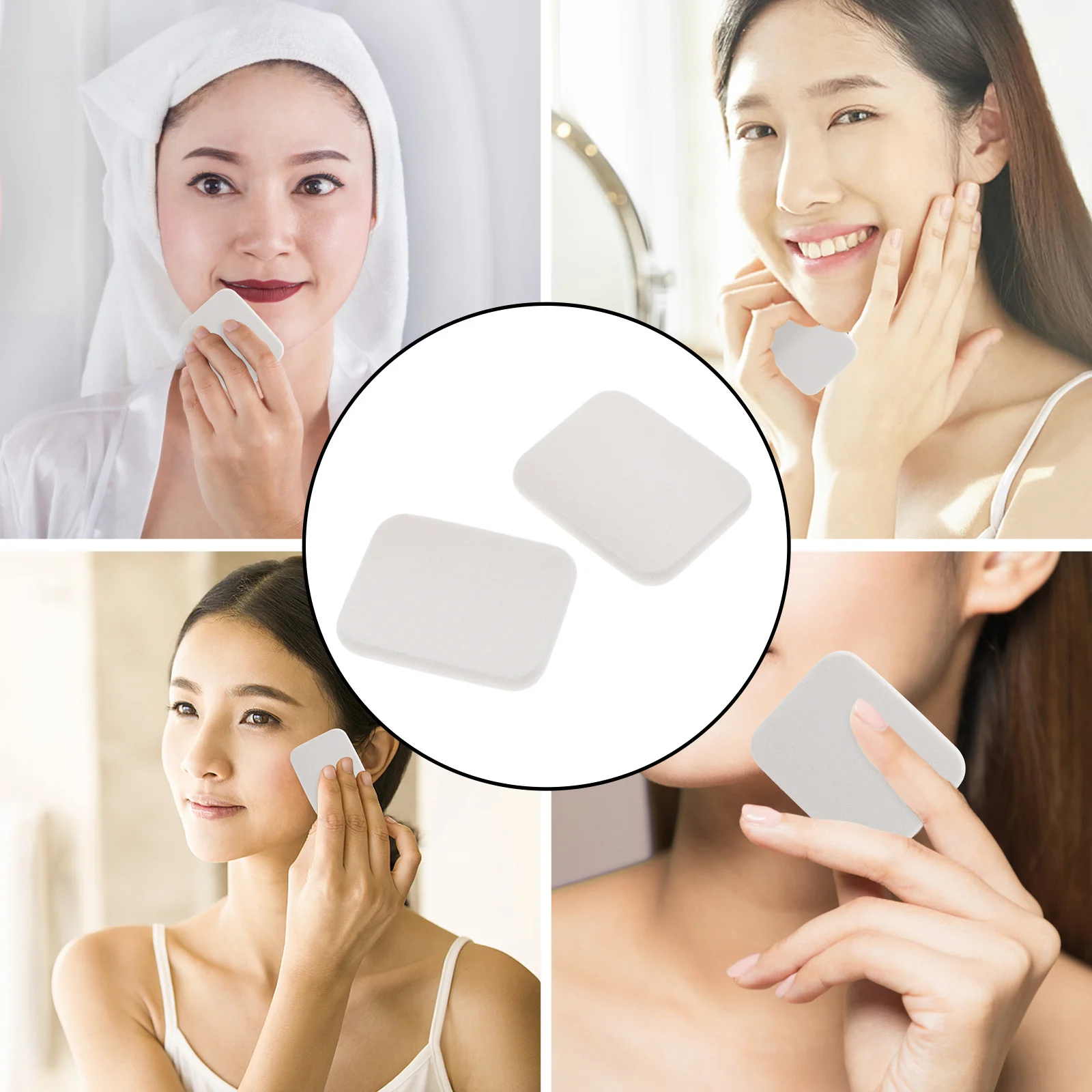 2pcs Powder Puff Box With Travel Case Premium Makeup Sponge For Face Powder Foundation Beauty Compact Puff