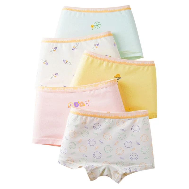 Kızlar külot pinpanties boksörler 5 parça/paket çocuk güzel Flowel şort moda genç kız nefes alan iç çamaşırı 4 ila 14 yıl