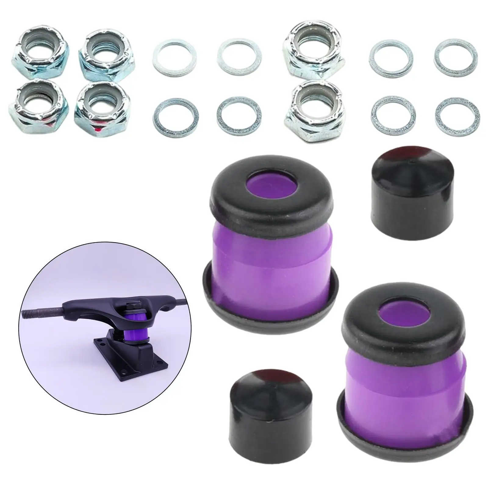 

Skateboard Truck Rise Pads PU Washers Bushings Cups Set for Smooth Ride and Offroad Skateboard Suspension