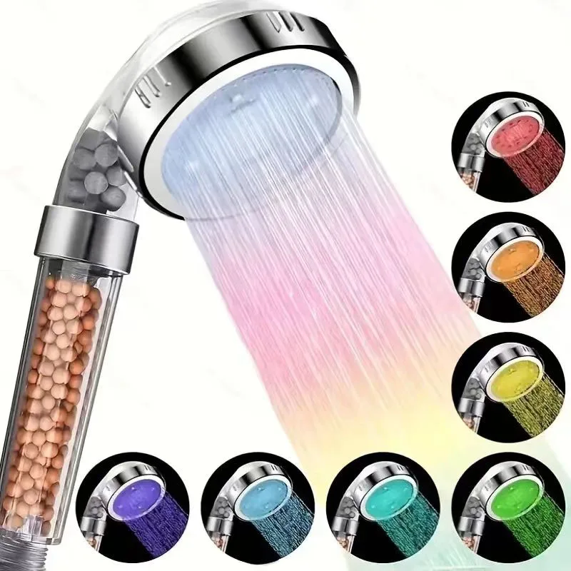 

Multicoloured Led Showers for The Bathroom Korea Type Water Saving Anion Filtration Showers for The Bathroom Head Spa Shower