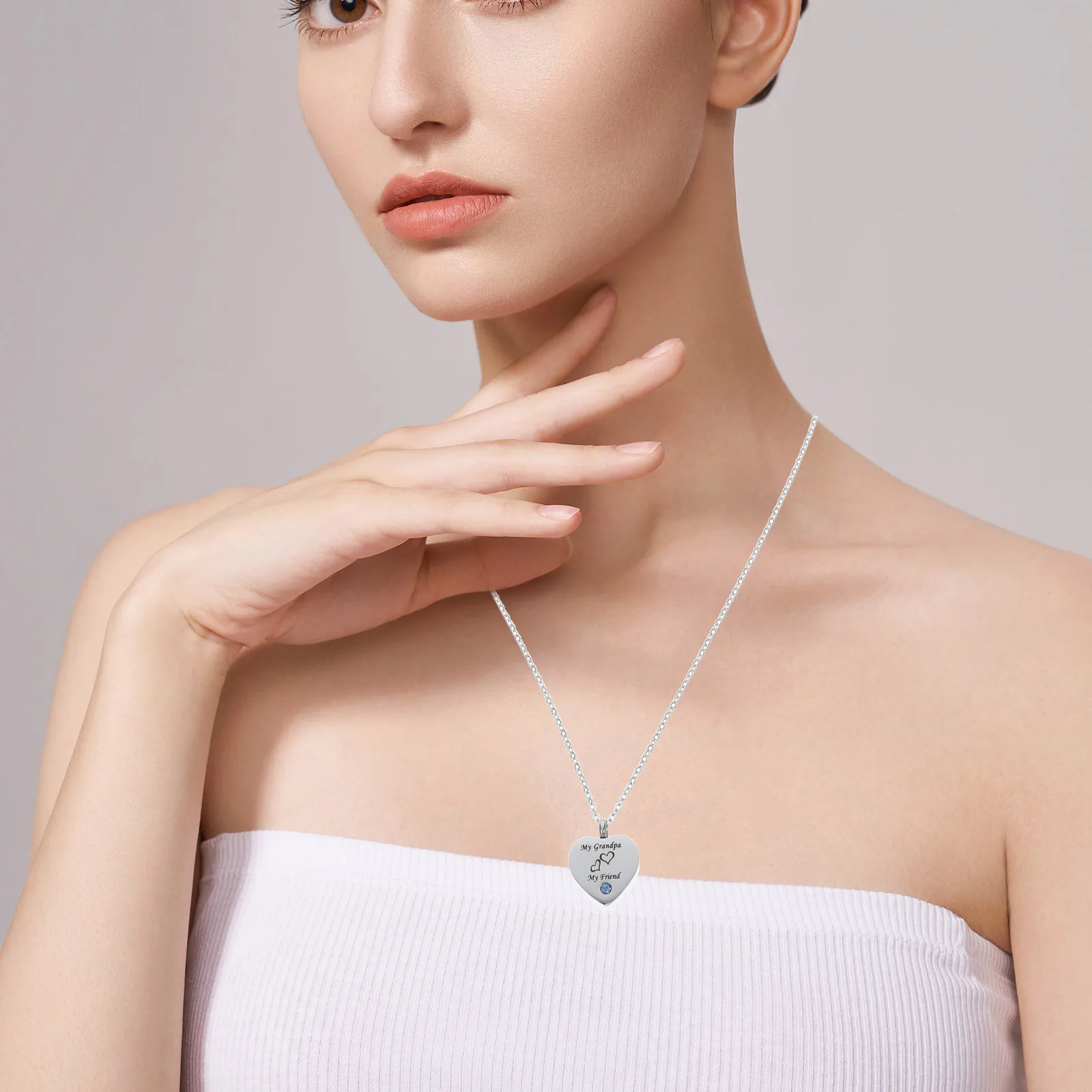 

Pet Urns Memorial Pendant Heart Shaped Necklace Stainless Steel Ashes Keepsake Small Size Pet Cremation Jewelry Human Ashes