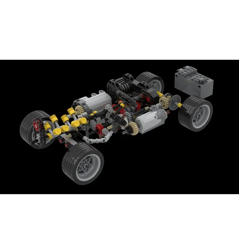 Bloques de construcción de supercoche para niños, juguete de ladrillos para armar supercoche de carreras, color negro, MOC-46611, 1309 piezas, regalo de Navidad