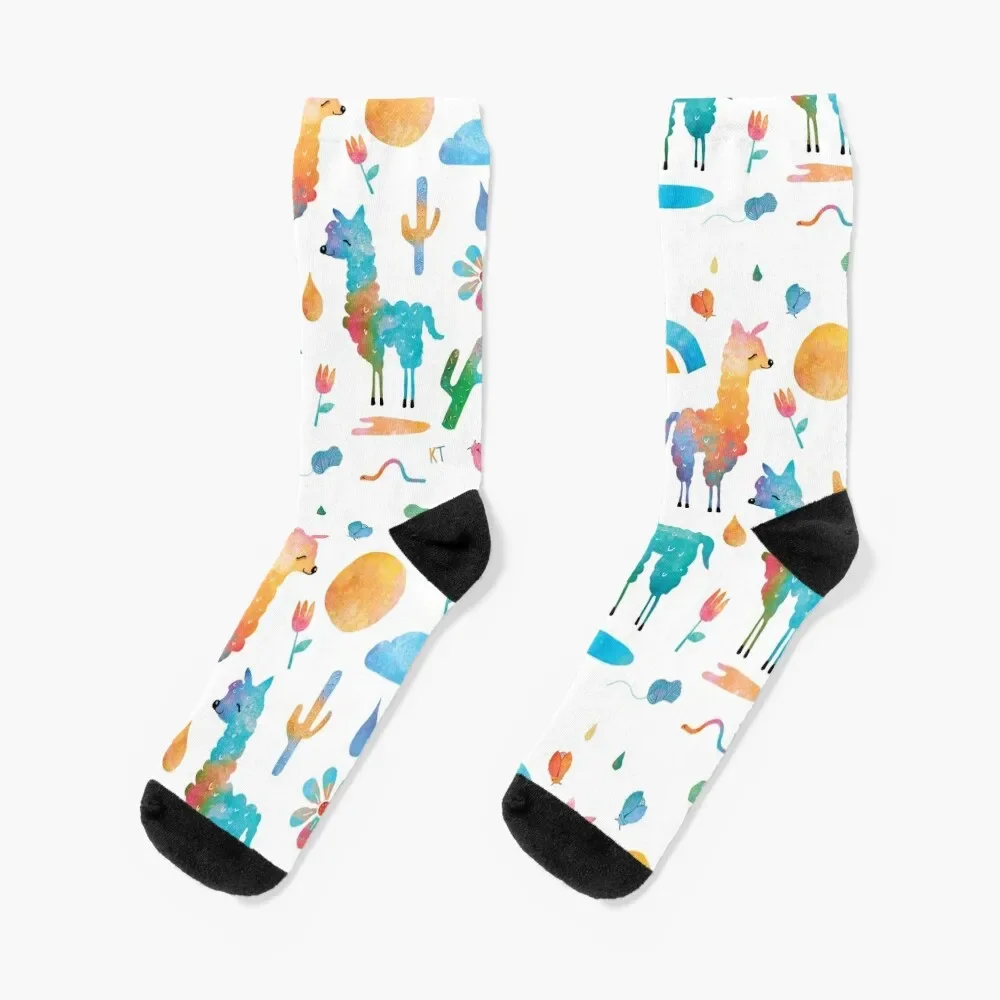 Rainbow Llamas Socks happy Sports Socks Man Women's