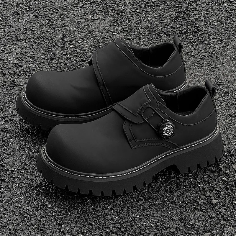 Men's Platform Derby Shoes Suede Leather Thick Sole Men's Casual Leather Shoes Retro High Quality Men's Sneakers Zapatos Hombre