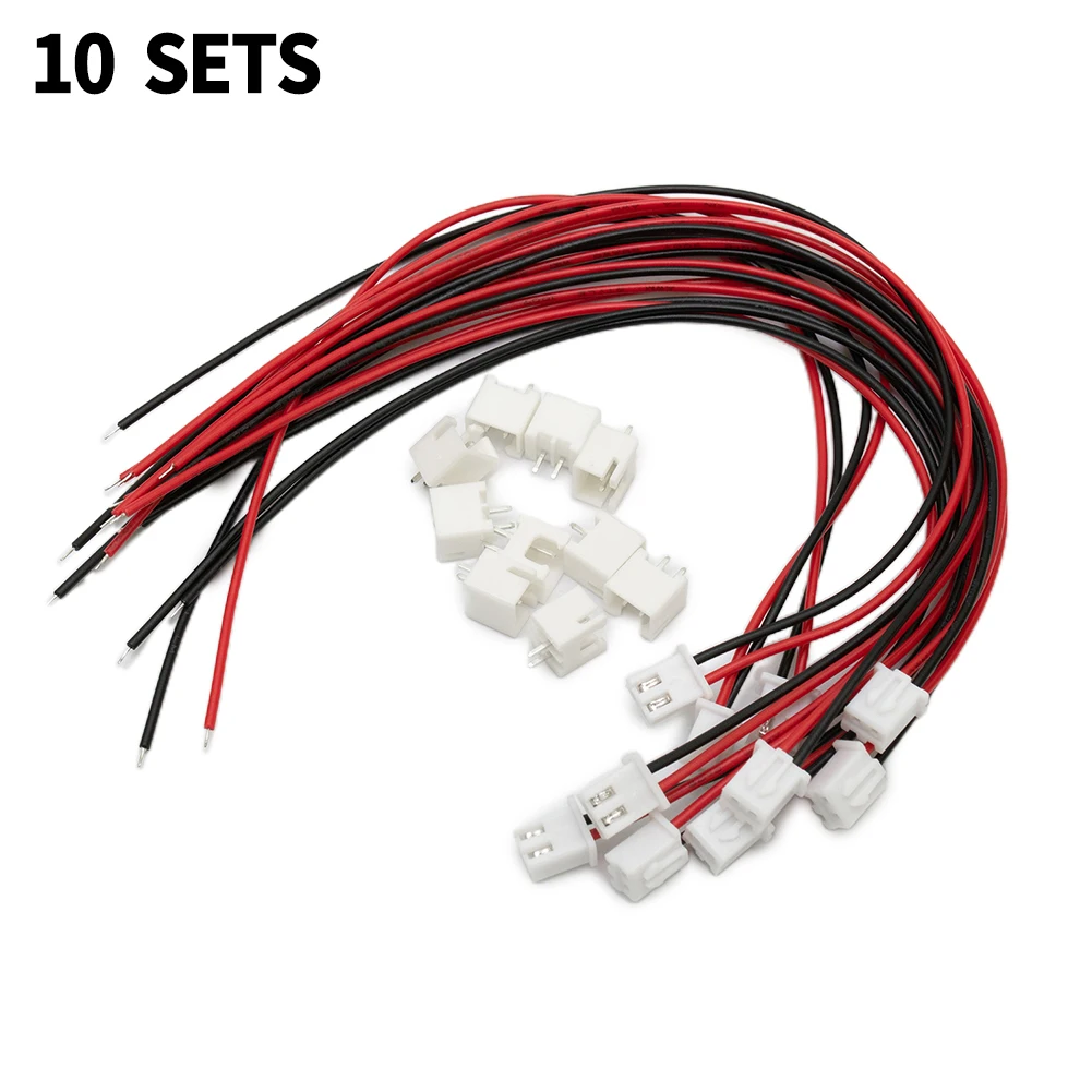 10 Sets Sockets Wire Connectors 2 Pin For Mini For JST XH2.54mm 24AWG Connector With Wires DIY Electrical Cable Adapter