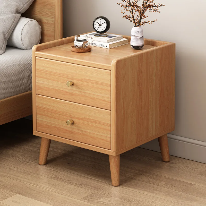 

Bedside Table Household Small Bedroom Storage Narrow Cabinet Mini Storage Rack Solid Wood Multi-purpose Storage Bedside Cabinet