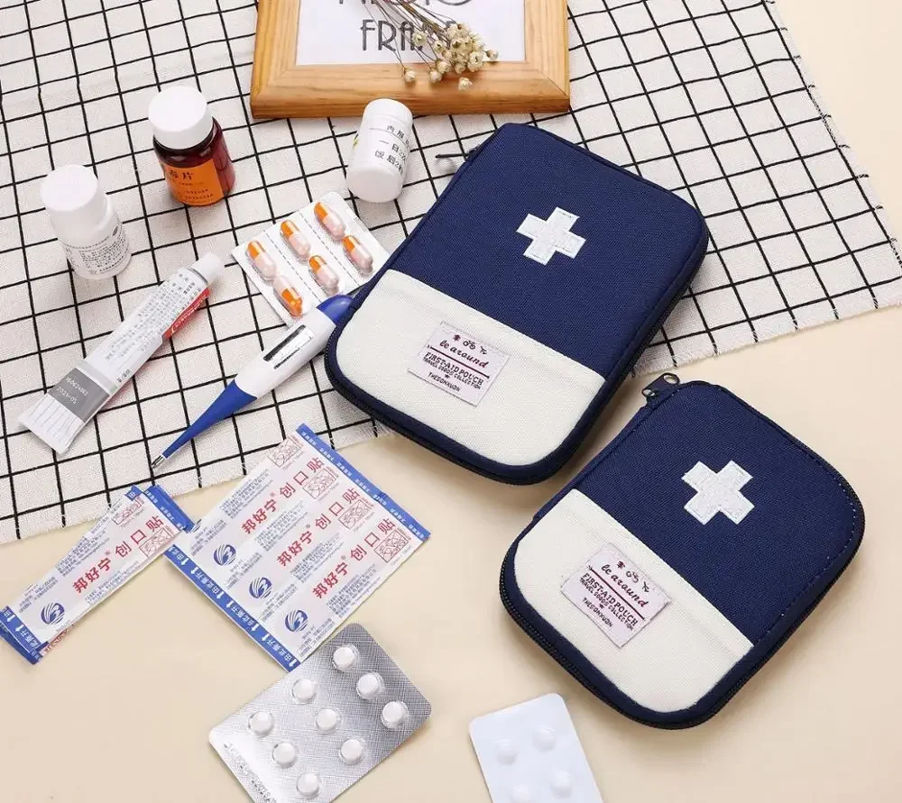 1Pcs Cute Mini Portable Medicine Bag First Aid Kit Medical Emergency Kits Organizer Outdoor Household Medicine Pill Storage Bag