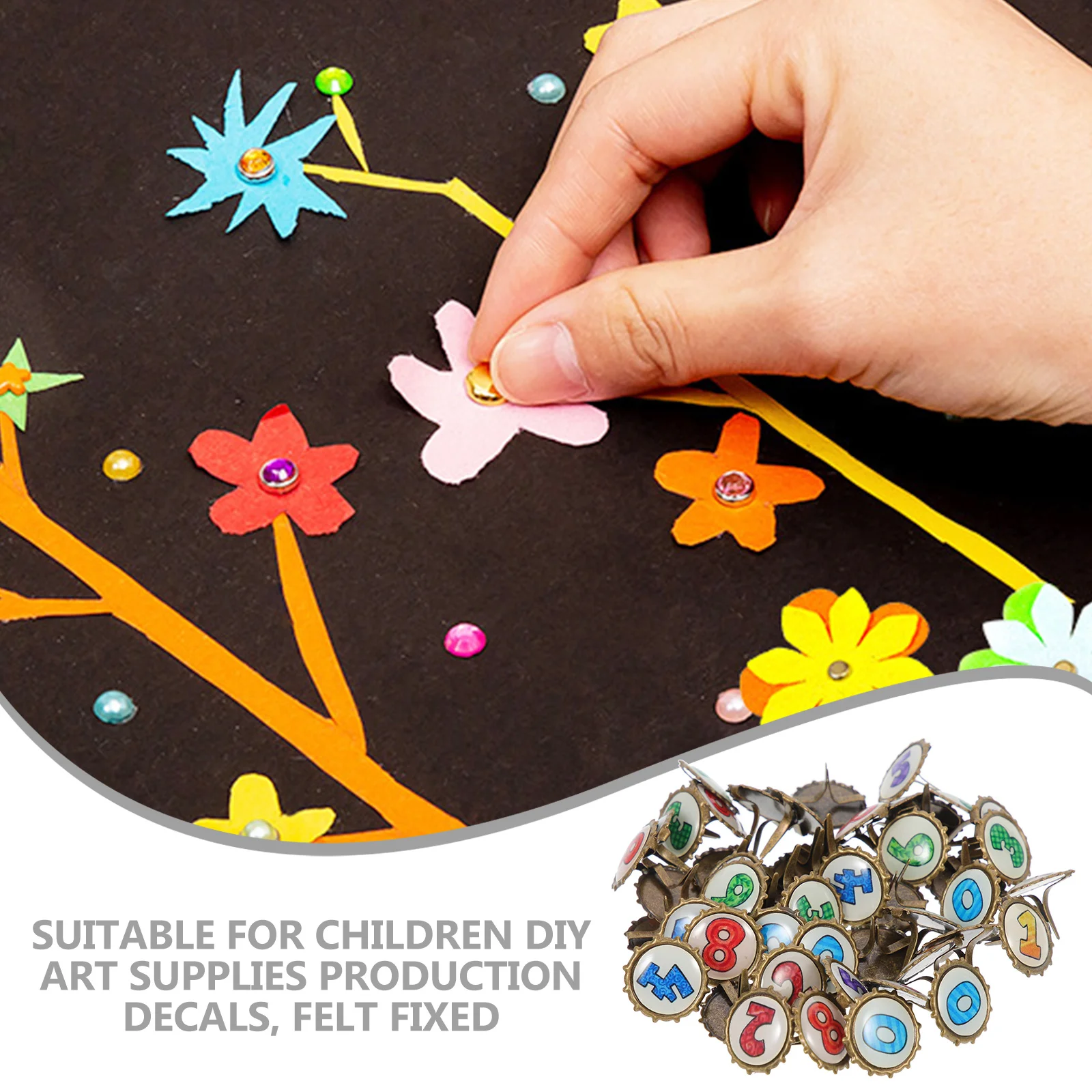 

100Pcs Mini Brads Paper Fasteners Metal Craft DIY Accessories Exquisite Ornament Easy to Use for Felt Fixed Decals Making