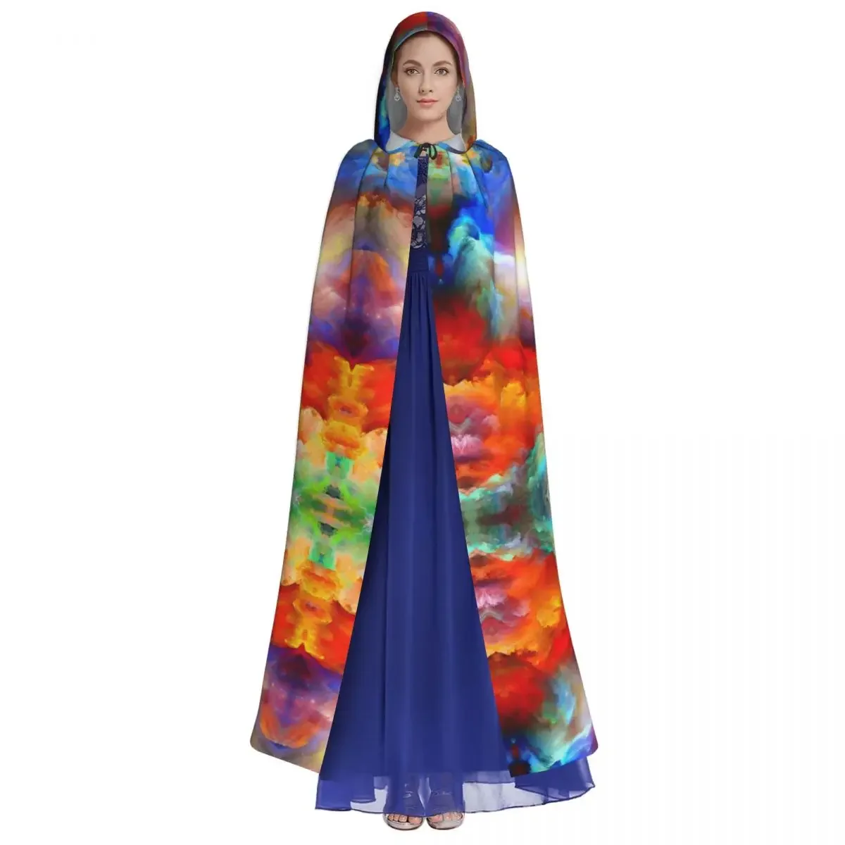 Hooded  Unisex  with Hood Beautiful And Colorful Rainbow Abstract Art  Vampire Witch Cape Cosplay