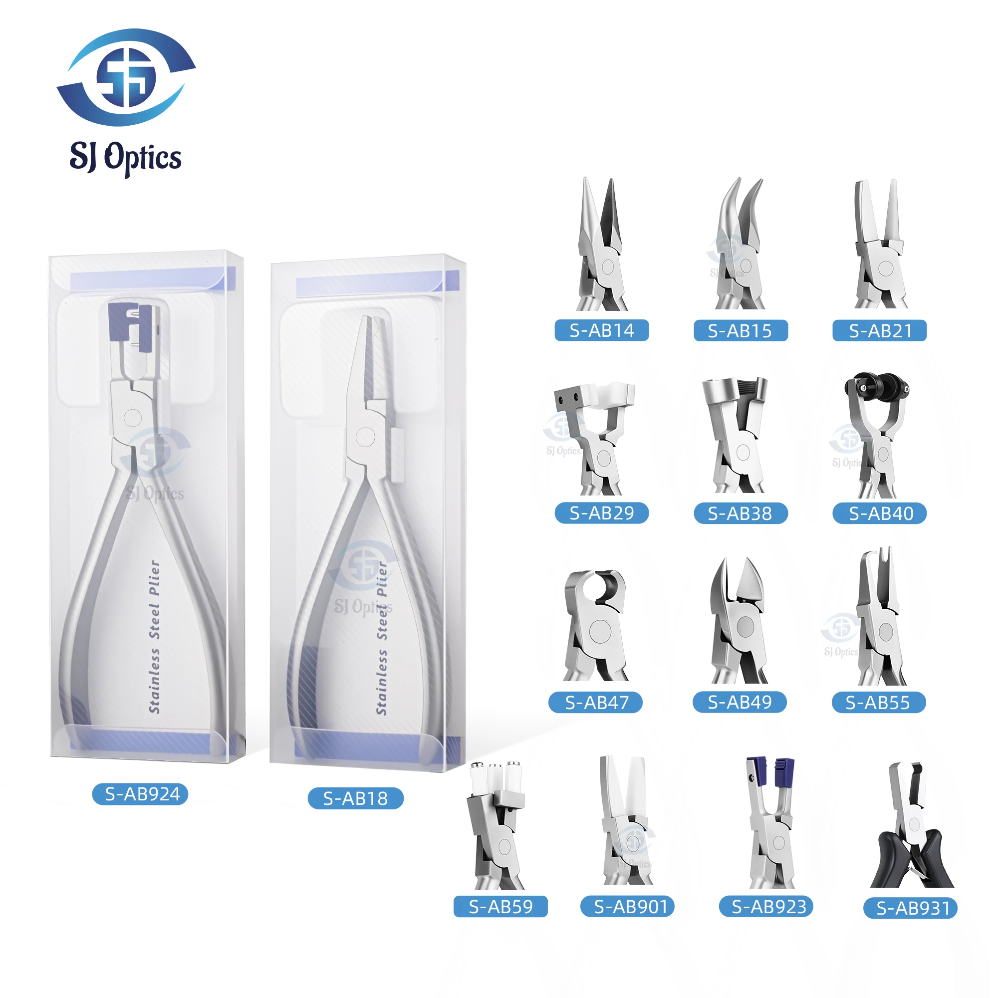 Eyewear Repair Hand Tool Stainless Steel Eyeglasses Spring Plier Glasses Optical Repair Screw Cutter Trident Chip Block Adjuster