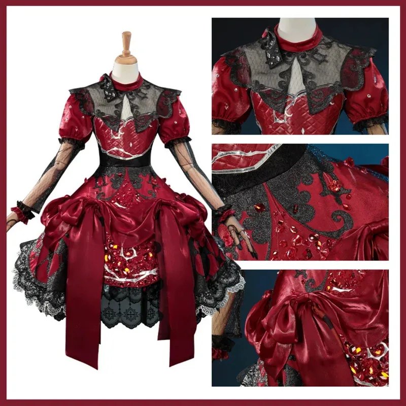 

Костюм для косплея Game Identity V Memory Little Girl, красное платье Лолиты Miss Pomegranate, головной убор, парик, женский сексуальный карнавальный костюм 5ftu^