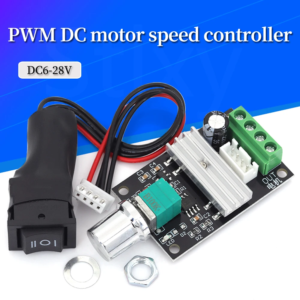 DC 6V-28V 3A 80W PWM DC Motor Speed Controller Reversible Switch 1203BB Driver Reversing