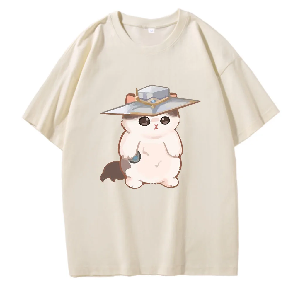 Cypher Cat Cute Surprised Penguin Valorant Men Women T Shirts O-Neck 100% Cotton 2022 Summer Printed Unisex Harajuku Game Custom