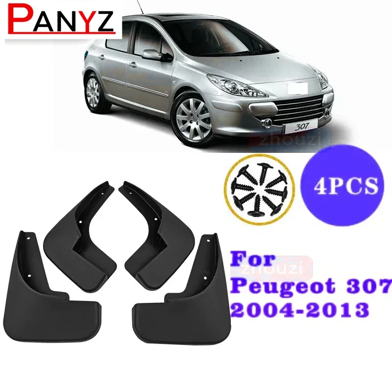 For Peugeot 307 307sw 2001~2011Mudguards Mudflap Fender Mud Flap Flaps Splash Guards Accessories 2003 2005 2006 2007 2009 2010