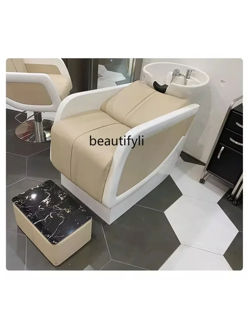 

Electric Massage Shampoo Bed Lying Half Flushing Bed Hair Salon Ceramic Basin Barber Shop Shampoo Bed Hair Salon