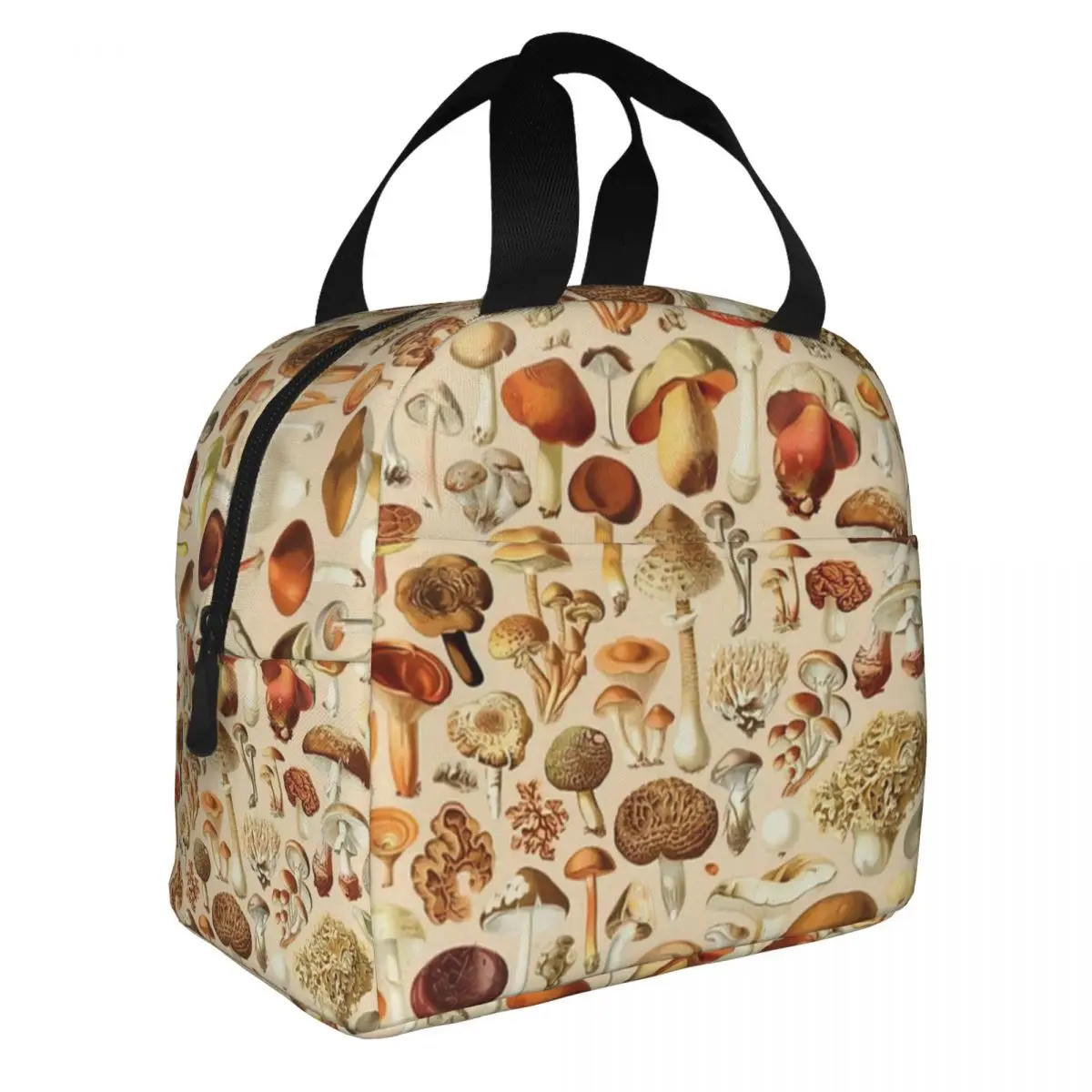 

Vintage Mushroom Designs Collection Lunch Bento Bags Portable Aluminum Foil thickened Thermal Cloth Lunch Bag for Women Men Boy