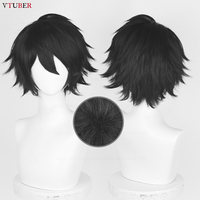 L.Lawliet Cosplay Wig High Quality Anime L Short Black Heat Resistant Synthetic Hair Halloween Party Wigs + Wig Cap