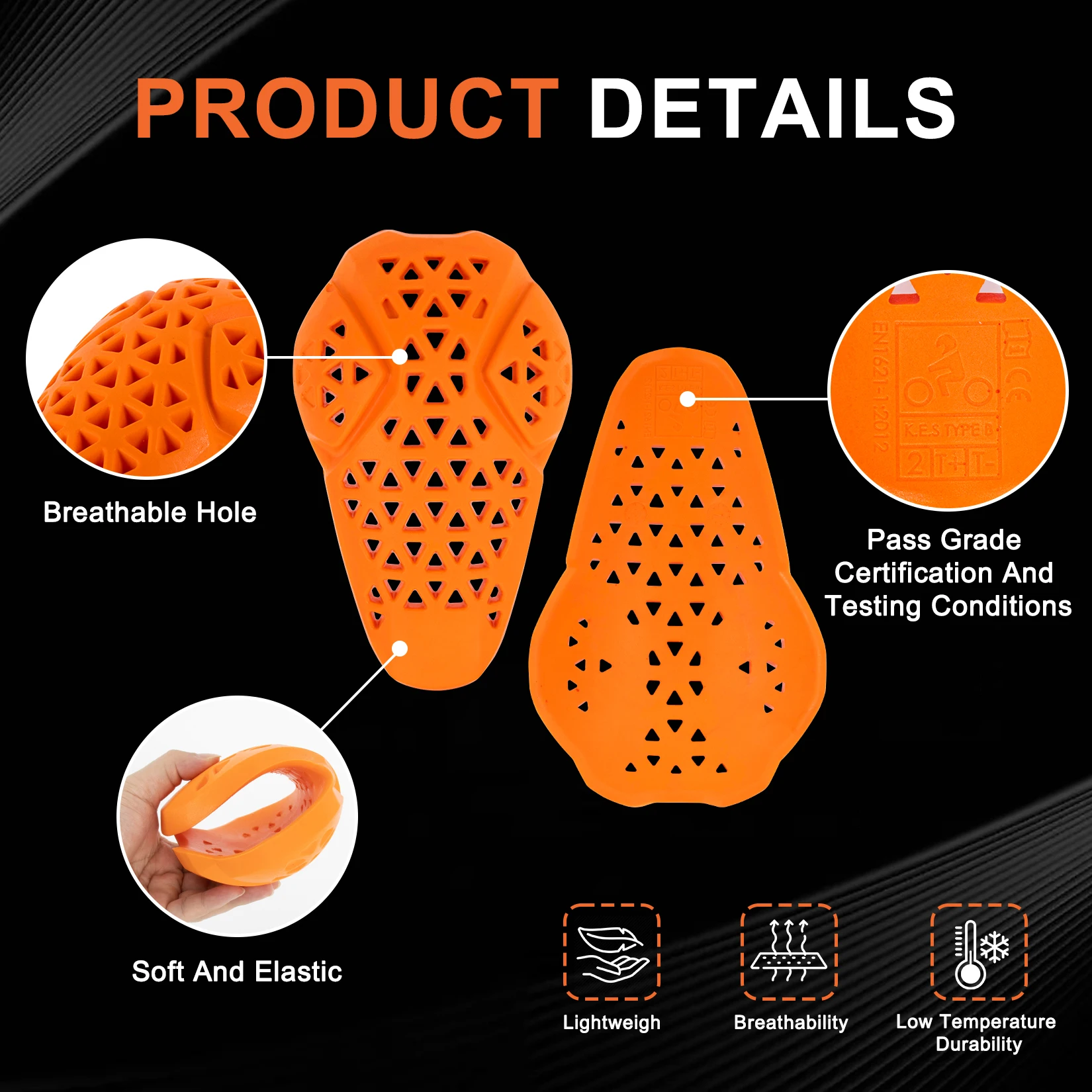 CE Level 2 Motorcycle Armor Jacket Inserts Motorcycle Jacket Pads Universal for Motorcycle Jackets Shoulder Protector Pad view 4